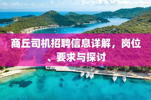 商丘司機(jī)招聘信息詳解，崗位、要求與探討