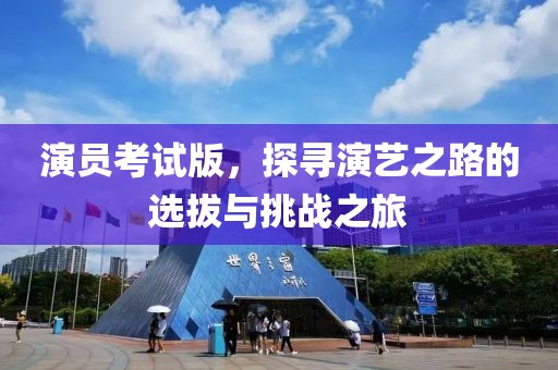 演員考試版，探尋演藝之路的選拔與挑戰(zhàn)之旅