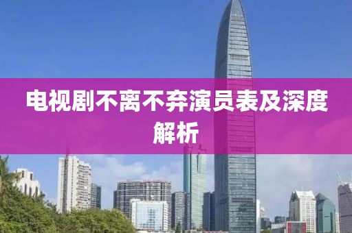 電視劇不離不棄演員表及深度解析