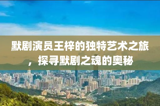 默劇演員王梓的獨特藝術(shù)之旅，探尋默劇之魂的奧秘