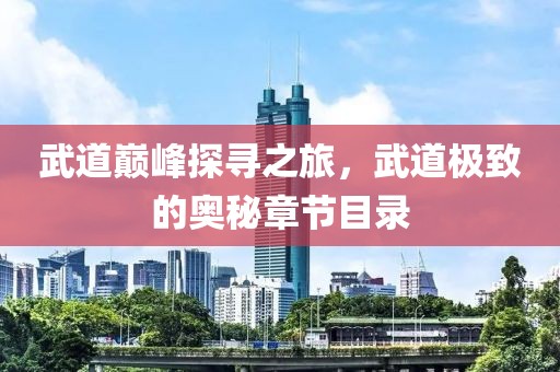 武道巔峰探尋之旅，武道極致的奧秘章節(jié)目錄