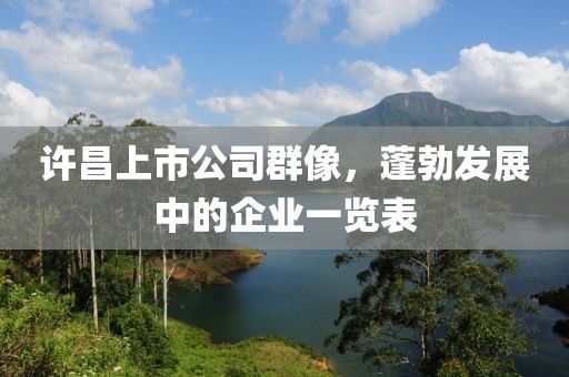 許昌上市公司群像，蓬勃發(fā)展中的企業(yè)一覽表
