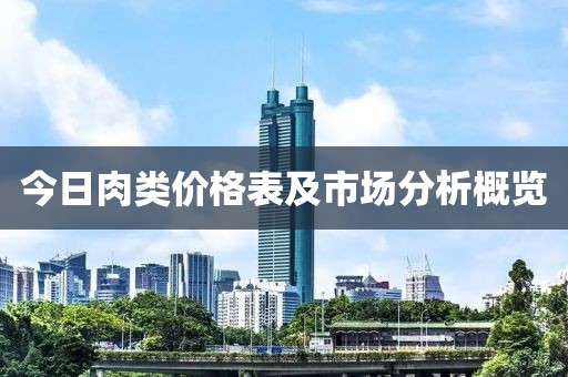 今日肉類價格表及市場分析概覽