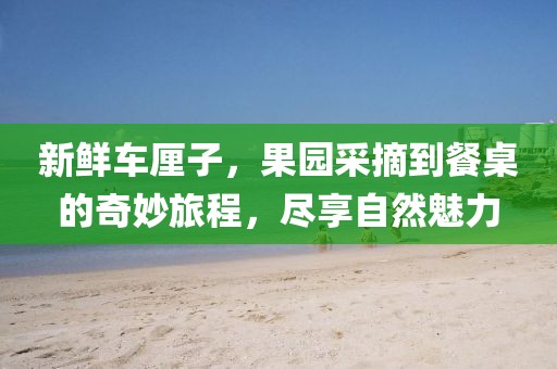 新鮮車?yán)遄?，果園采摘到餐桌的奇妙旅程，盡享自然魅力