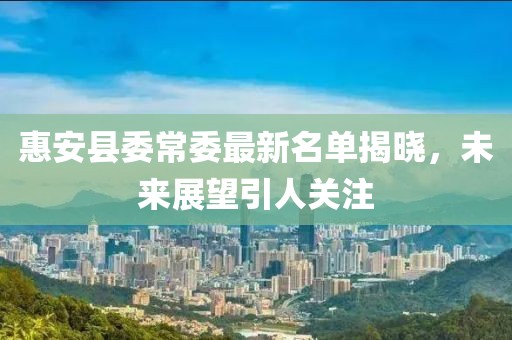 惠安縣委常委最新名單揭曉，未來展望引人關(guān)注