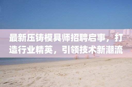 最新壓鑄模具師招聘啟事，打造行業(yè)精英，引領(lǐng)技術(shù)新潮流