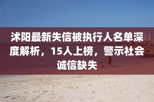 沭陽最新失信被執(zhí)行人名單深度解析，15人上榜，警示社會誠信缺失