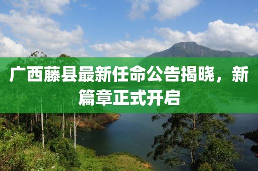 廣西藤縣最新任命公告揭曉，新篇章正式開啟