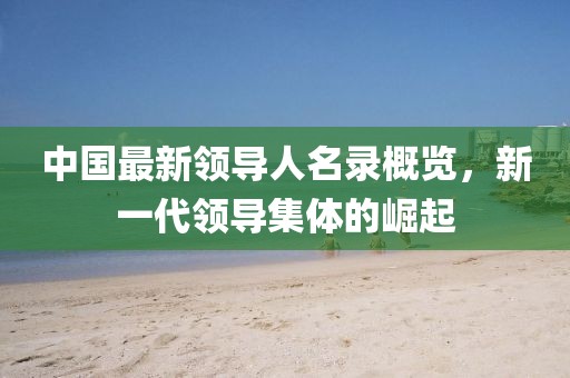 中國最新領導人名錄概覽，新一代領導集體的崛起