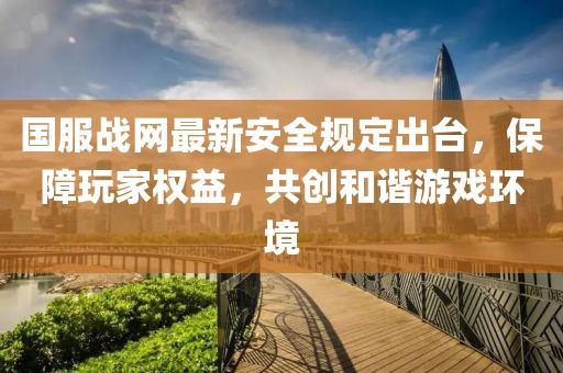國服戰(zhàn)網(wǎng)最新安全規(guī)定出臺，保障玩家權(quán)益，共創(chuàng)和諧游戲環(huán)境