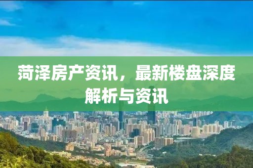 菏澤房產資訊，最新樓盤深度解析與資訊