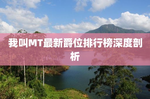 我叫MT最新爵位排行榜深度剖析