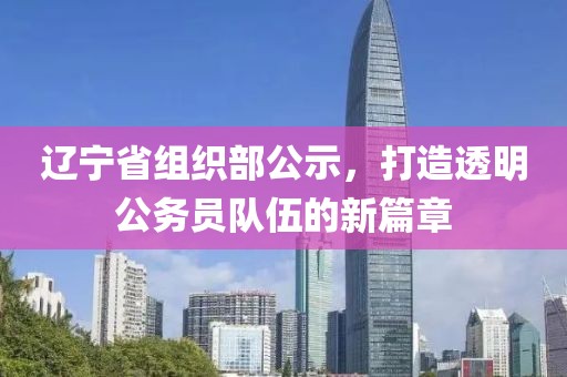 遼寧省組織部公示，打造透明公務員隊伍的新篇章