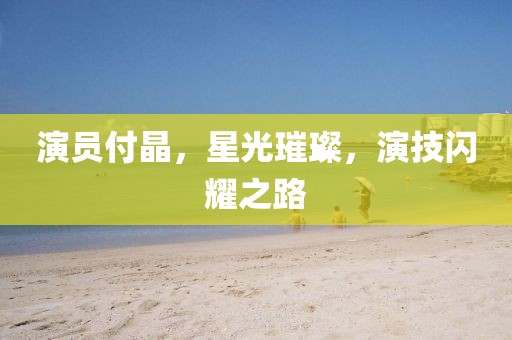 演員付晶，星光璀璨，演技閃耀之路