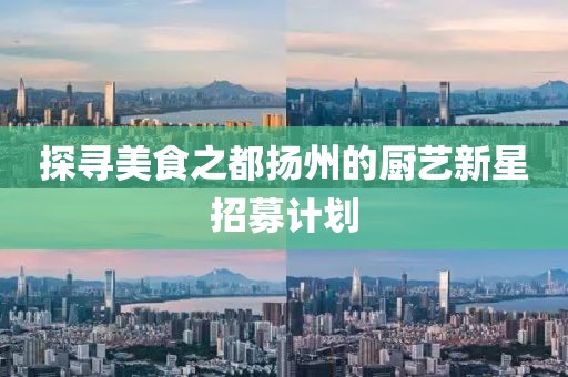 探尋美食之都揚州的廚藝新星招募計劃