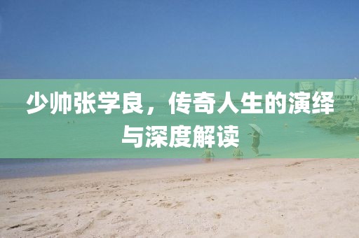 少帥張學(xué)良，傳奇人生的演繹與深度解讀