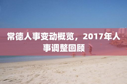 常德人事變動概覽，2017年人事調(diào)整回顧