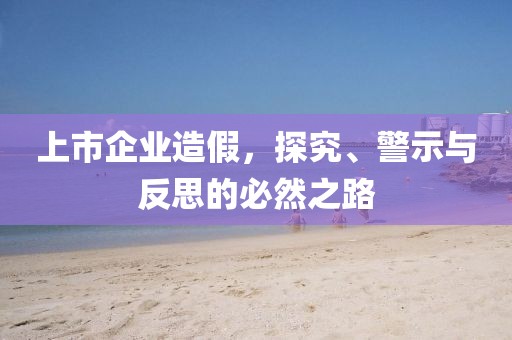 上市企業(yè)造假，探究、警示與反思的必然之路