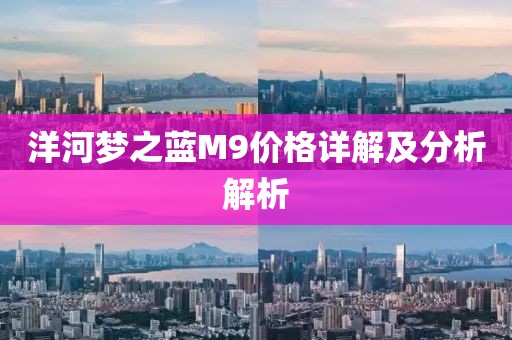 洋河夢之藍(lán)M9價格詳解及分析解析