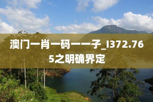 澳門一肖一碼一一子_I372.765之明確界定