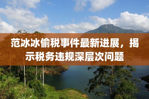 范冰冰偷稅事件最新進(jìn)展，揭示稅務(wù)違規(guī)深層次問(wèn)題