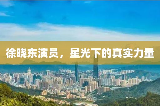 徐曉東演員，星光下的真實(shí)力量