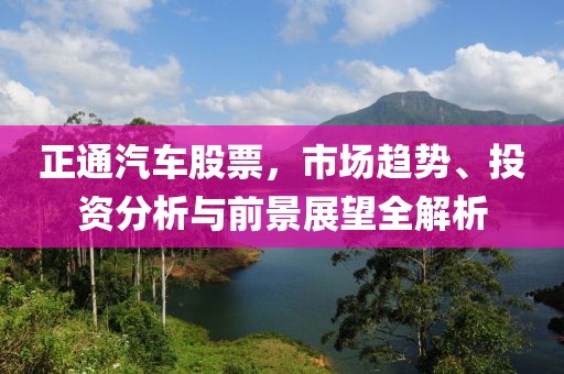 正通汽車股票，市場趨勢、投資分析與前景展望全解析