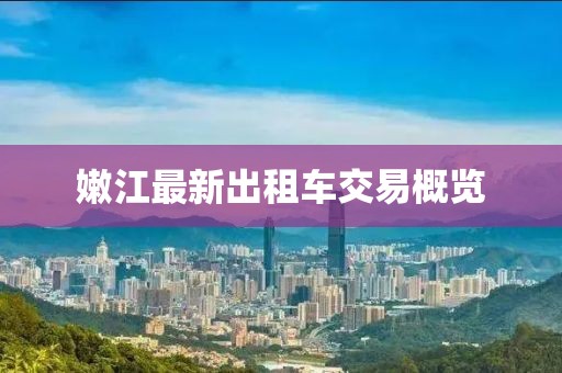 嫩江最新出租車(chē)交易概覽