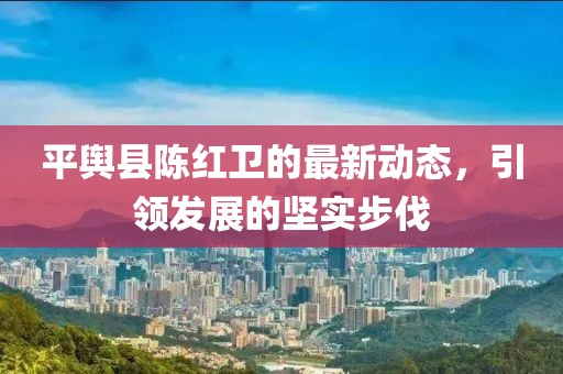 平輿縣陳紅衛(wèi)的最新動態(tài)，引領發(fā)展的堅實步伐