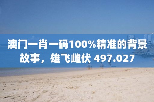 澳門一肖一碼100%精準(zhǔn)的背景故事，雄飛雌伏 497.027
