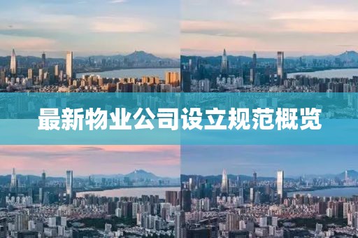 最新物業(yè)公司設(shè)立規(guī)范概覽