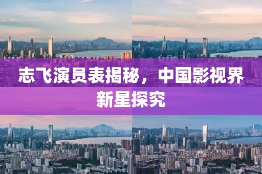 志飛演員表揭秘，中國影視界新星探究