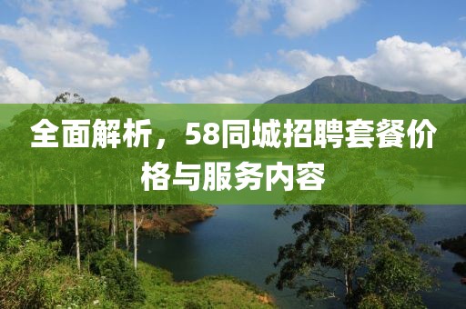 全面解析，58同城招聘套餐價(jià)格與服務(wù)內(nèi)容