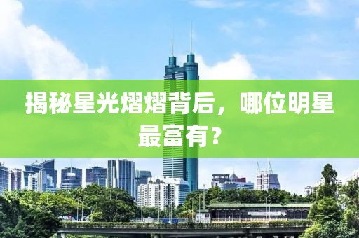 揭秘星光熠熠背后，哪位明星最富有？