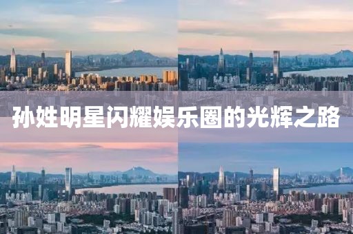 孫姓明星閃耀娛樂圈的光輝之路