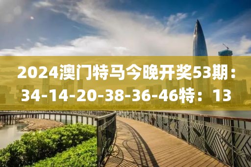 2024澳門特馬今晚開(kāi)獎(jiǎng)53期：34-14-20-38-36-46特：13
