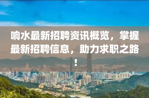 響水最新招聘資訊概覽，掌握最新招聘信息，助力求職之路！