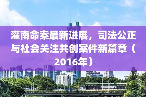 灌南命案最新進展，司法公正與社會關注共創(chuàng)案件新篇章（2016年）