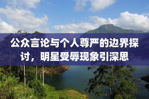 公眾言論與個人尊嚴(yán)的邊界探討，明星受辱現(xiàn)象引深思