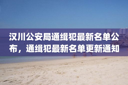 漢川公安局通緝犯最新名單公布，通緝犯最新名單更新通知