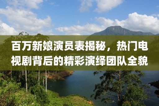 百萬(wàn)新娘演員表揭秘，熱門電視劇背后的精彩演繹團(tuán)隊(duì)全貌