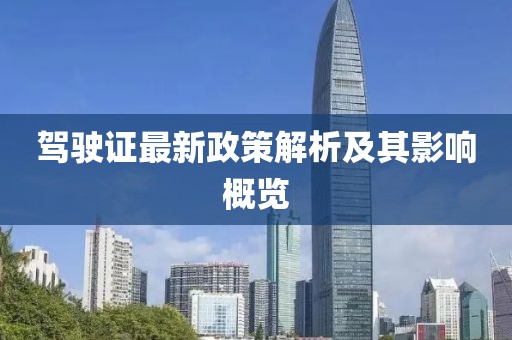 駕駛證最新政策解析及其影響概覽