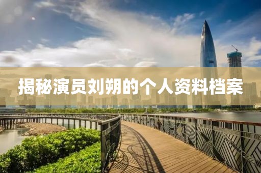 揭秘演員劉朔的個人資料檔案