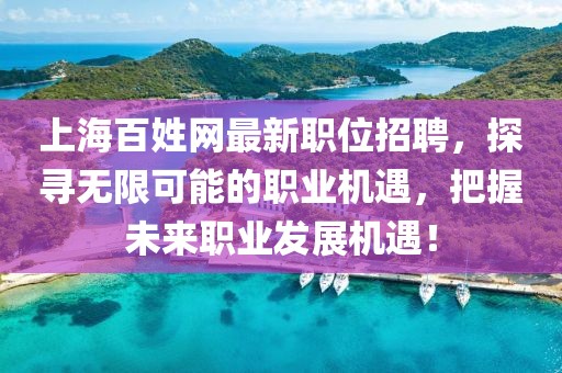 上海百姓網(wǎng)最新職位招聘，探尋無限可能的職業(yè)機遇，把握未來職業(yè)發(fā)展機遇！