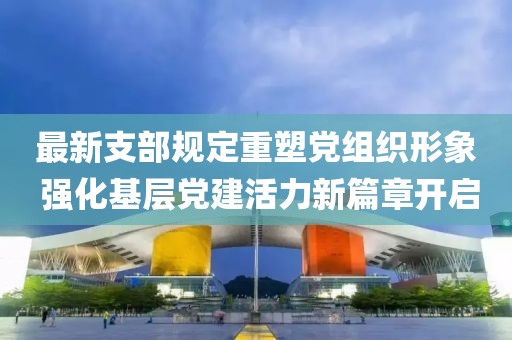 最新支部規(guī)定重塑黨組織形象 強化基層黨建活力新篇章開啟