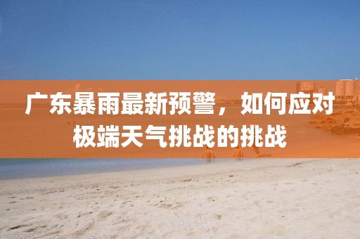廣東暴雨最新預警，如何應對極端天氣挑戰(zhàn)的挑戰(zhàn)