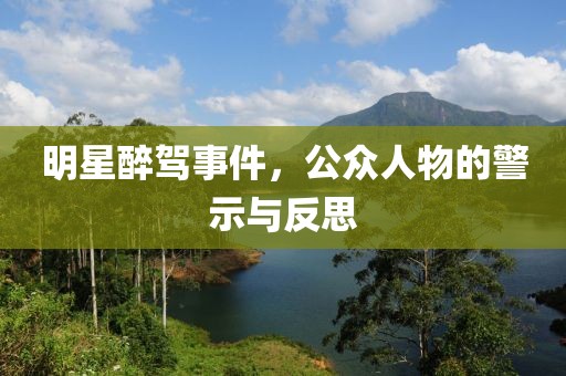 明星醉駕事件，公眾人物的警示與反思