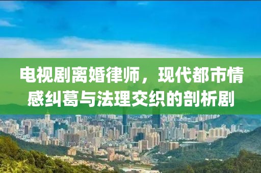 電視劇離婚律師，現(xiàn)代都市情感糾葛與法理交織的剖析劇