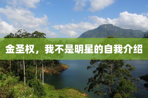 金圣權(quán)，我不是明星的自我介紹